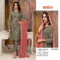 MAARiA-A Present  DN 1033 Heavy Fox Georgette With Embroidery Sequence Work With Stone Red