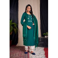 Kurti with Pants & Dupatta with Exclusive Look Green 3