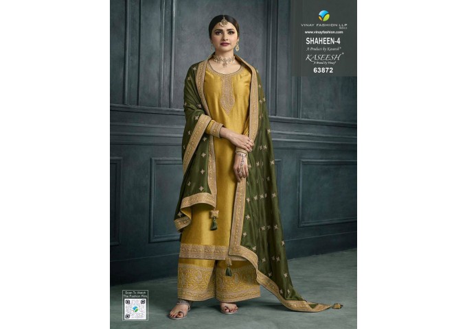 Vinay Fashion Kaseesh Shaheen Salwar Kameez Palazzo Suit Yellow