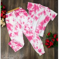 House Western Tie and Dye Jogger with Baggy T-Shirt Pink