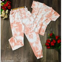 House Western Tie and Dye Jogger with Baggy T-Shirt Orange