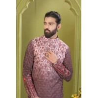 Men’s Wear Kurta Rayon With Embroidered Work And Digital Print Design 1