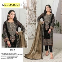 Mah E Rooh Dn 5163 Velvet With Heavy Embroidery Suit 5163 A