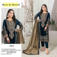 Mah E Rooh Dn 5163 Velvet With Heavy Embroidery Suit B