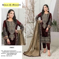 Mah E Rooh Dn 5163 Velvet With Heavy Embroidery Suit C