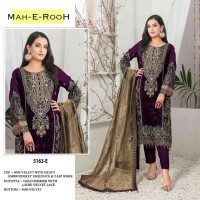 Mah E Rooh Dn 5163 Velvet With Heavy Embroidery Suit E