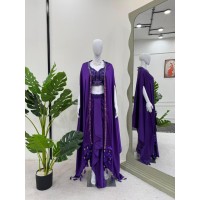 LFH RC DN 5842 Choli Dhoti Shrug Purple