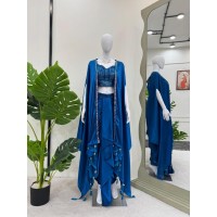 LFH RC DN 5842 Choli Dhoti Shrug Blue