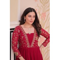 LFH LW DN 9237 Anarkali Gown With Embroidery Seqance Work Rani