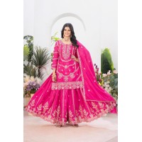LFH ND DN 5033 Pure Heavy Chinnon Silk Palazzo Suit Pink