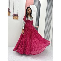 LFH PC DN N42 Navratri Special Gown with 9 Meter Big Flair Gown Pink