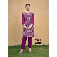 Moohi Chilan Kari Kurti Pant Wine