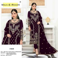MAH-E-ROOH DN 5158 B VELVET WITH EMBROIDERY SUIT