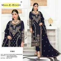MAH-E-ROOH DN 5158 E VELVET WITH EMBROIDERY SUIT