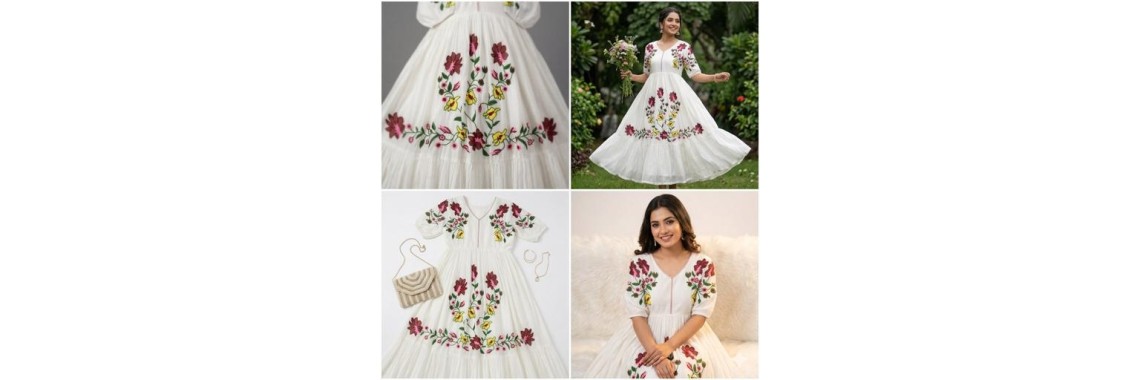 LFH LG DN 2109 WEAR GOWN WITH EMBROIDERY WORK