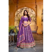 LFH LNB DN 1201 Lehenga Choli Tasar Silk Iconic Sparkle With Lace Border Purple