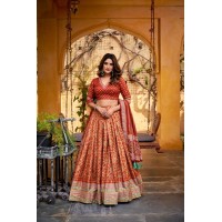 LFH LNB DN 1201 Lehenga Choli Tasar Silk Iconic Sparkle With Lace Border Red