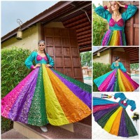 LFH NGJK158 Multy Dazzle in our stunning multi-color 12 Kali Anarkali gown