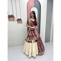LFH PC DN 560 Wedding Special trending Lehenga Saree Maroon