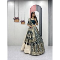 LFH PC DN 560 Wedding Special trending Lehenga Saree Green