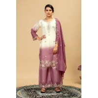 LFH ST DN 1198 REAL MODELING NEW LAUNCHING 3 PIECES KURTI, PLAZZO & DUPATTA WITH ORIGINAL BEADS CUT DANA WORK PURPLE