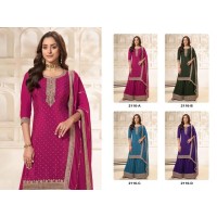 Palazzo Suit DN 2116 Kurta Palazzo Dupatta Set Viscouse Dola Silk with Heavy Embroidered Sequence & Coding Work Blue