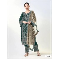 Salwar Suit Blooming Georgette with Heavy Embroidered Cording Zari & Sequence work Salwar Suit DN 731 C