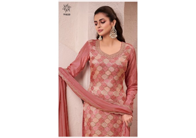 VINAY NEW KULEESH AASMAA DRESS MATERIAL ORAGNZA
