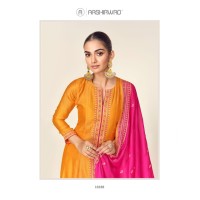 AZARA 10189 AASHIRWAD CREATION PRESENT NEW FREE SIZE STITCH SUIT ORANGE|PINK