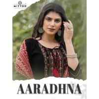Mitoo  3 pcs kurti set Viscose Weaving Thread & Handwork Kurti Black