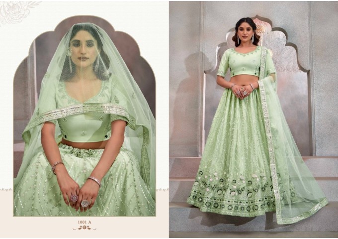 Designer Lehenga Choli with Heavy Embroidery Work Lehenga Choli Green