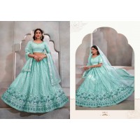 Designer Lehenga Choli with Heavy Embroidery Work Lehenga Choli  Sky Blue