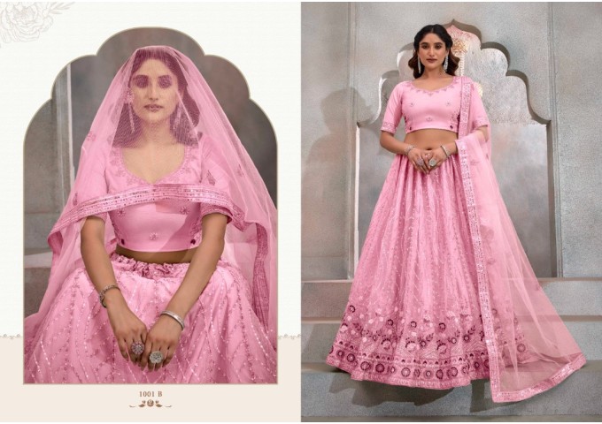 Designer Lehenga Choli with Heavy Embroidery Work Lehenga Choli Pink