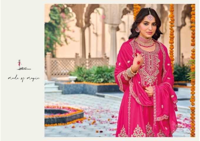 Gazal Salwar Suits Heavy Chinon with Embroidery Work Pink
