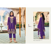 Gazal Salwar Suits Heavy Chinon with Embroidery Work Purple