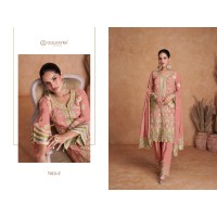 GULKAYRA LIYANA HEAVY CHINON WITH EMBROIDERY DN 7412 ORANGE