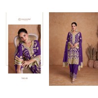 GULKAYRA LIYANA HEAVY CHINON WITH EMBROIDERY DN 7412 PURPLE