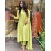 HEER DESIGNER KURTIS SET PURE VISCOSE CHINON SILK WITH SEQUENCE EMBROIDERY WORK PARROT GREEN