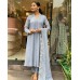 HEER DESIGNER KURTIS SET PURE VISCOSE CHINON SILK WITH SEQUENCE EMBROIDERY WORK GREY
