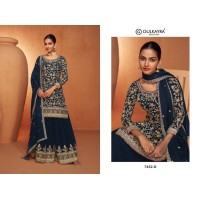 JHANVI GULKAYRA DESIGNER ANARKALI SUIT MAROON BLUE