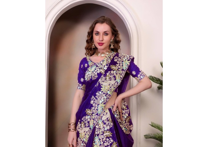 Pure Soft Jimmy Cho 1260 Saree Purple