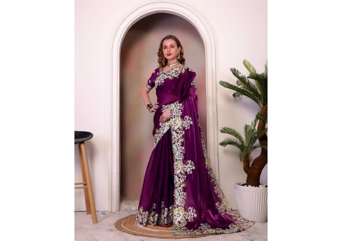 Pure Soft Jimmy Cho 1260 Saree Light Purple