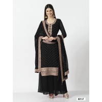 LFH YD DN 001HEAVY GEORGETT WITH SEQUENCE & CODDING EMBROIDERY WORK AND DIAMONDS WORK GOWN BLACK
