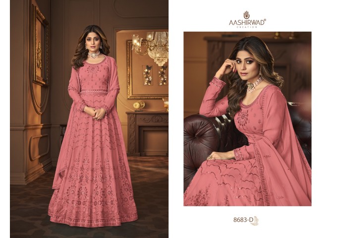 Aashirwad Vintage Anarkali Suit DN 8683 Pink