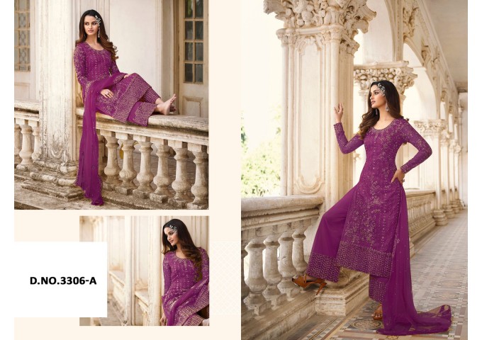 Designer Swagat Swati Palazzo Suit 3306 Pink