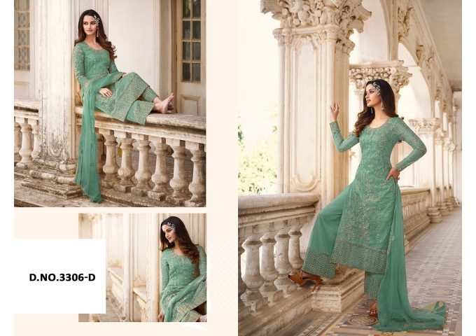 Designer Swagat Swati Palazzo Suit 3306 Green