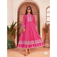 MAYANTHARA Vol 1 Embroidery work Flair Gown Pink