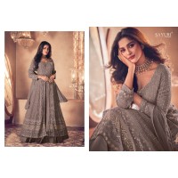 Heavy Fox Georgette with Embroidery Work With Sequences Aashirwad Gold DN 122 Suit Brown