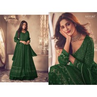 Heavy Fox Georgette with Embroidery Work With Sequences Aashirwad Gold DN 122 Suit Dark Green