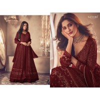 Heavy Fox Georgette with Embroidery Work With Sequences Aashirwad Gold DN 122 Suit Maroon